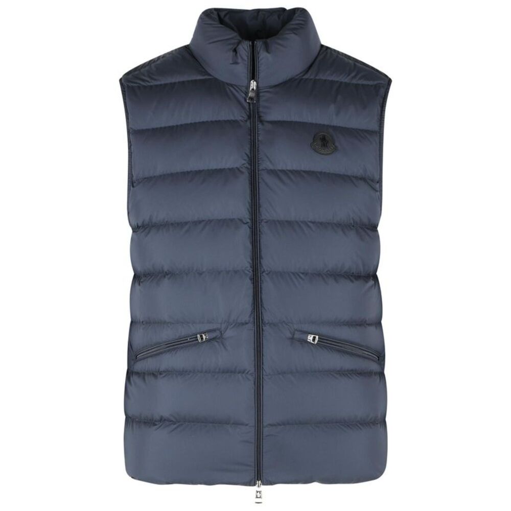 Moncler 'Lechtal' Navy Blue Polyester Feather Padded Vest Men